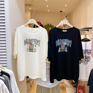 T恤女上衣潮 型休闲卡通印花减龄短袖 ZC夏季 上新韩系宽松版