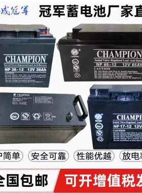 CHAMPION志成冠军蓄电池NP40-12V100AH17A38A65A24A直流屏UPS储能