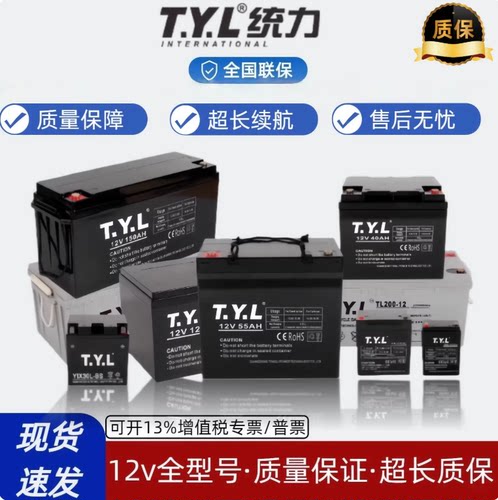 TYL蓄电池6FM40免维护铅酸12V17AH38A65A100AH直流屏UPS应急储能
