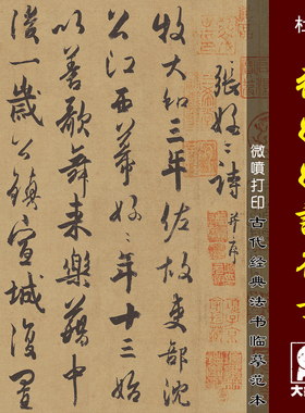 唐杜牧《张好好诗》真迹高清复制品微喷行书毛笔字帖临摹绢布字帖