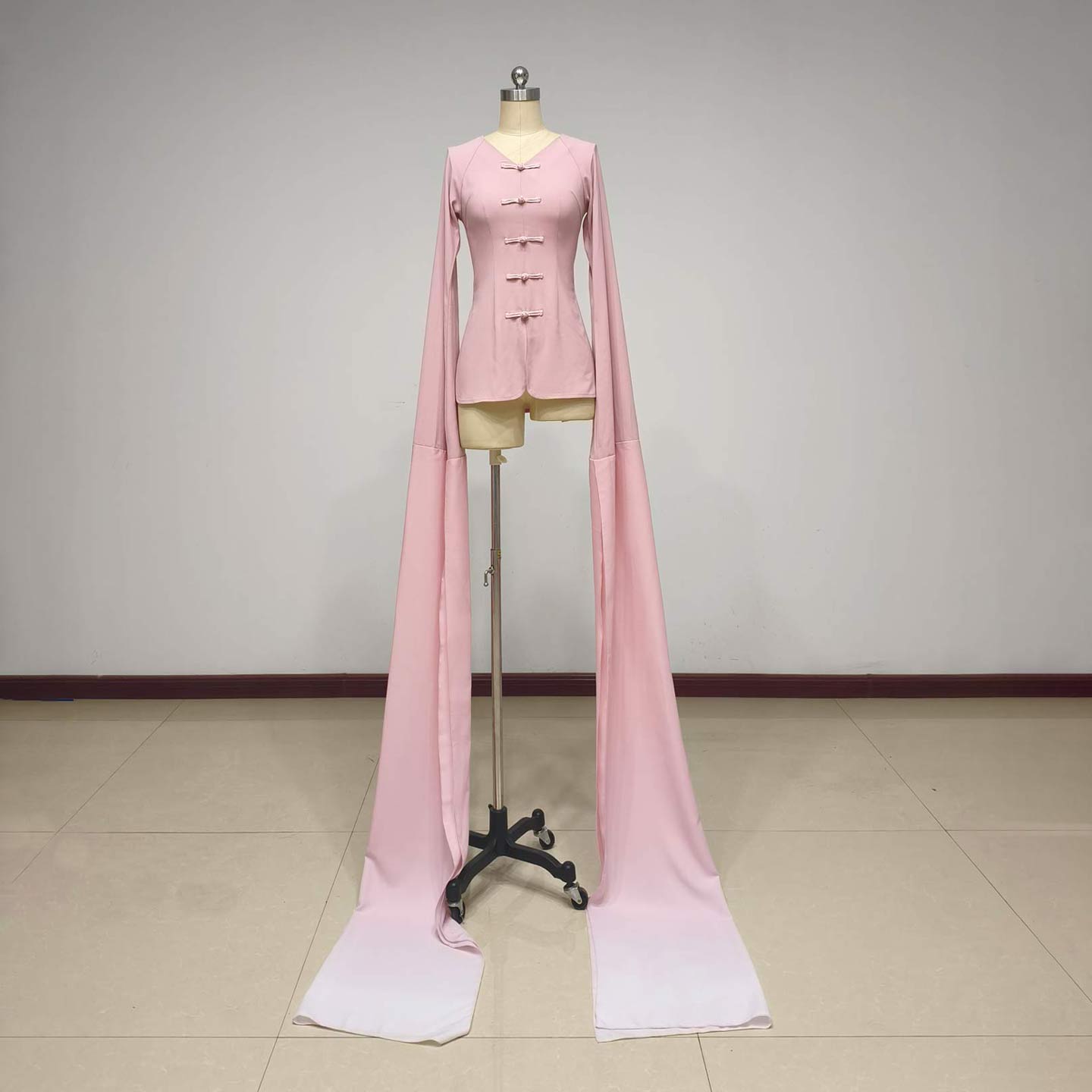 舞研依库粉色古典舞水袖练功服