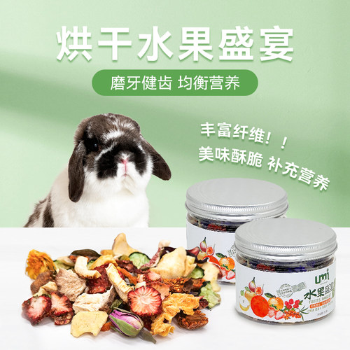 UMI天然健康烘干水果干草莓覆盆子兔子龙猫豚鼠仓鼠水果盛宴零食