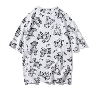 时尚 宽松纯棉T恤 潮牌230G小熊印花短袖 日本ぜいた男装