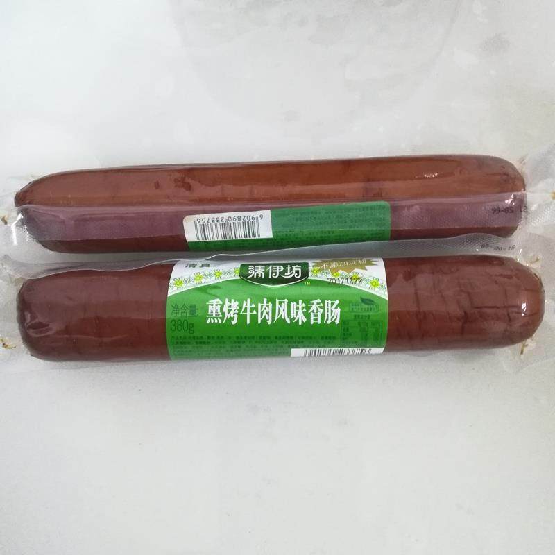 清伊坊清真熏烤牛肉风味香肠380g无淀粉开袋即食粗火腿肠冷藏肠