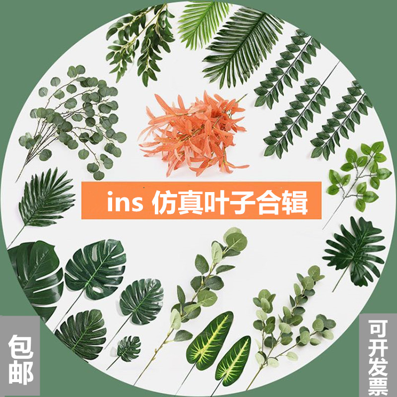 幼儿园小学家居北欧风ins仿真叶子龟背叶环境创设diy开学装饰包邮