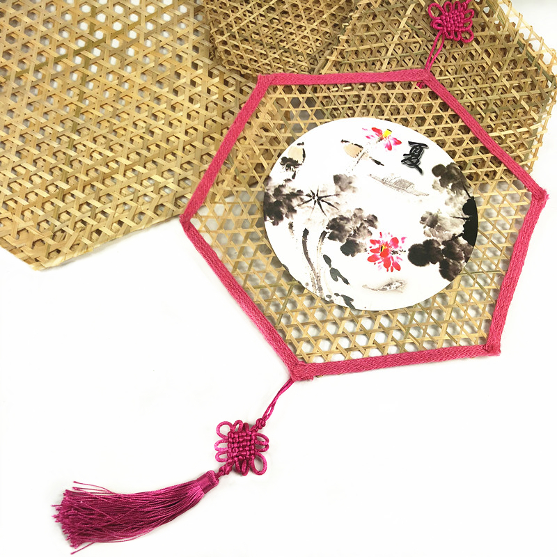 幼儿园环境创设竹片挂饰 彩色麻绳包边吊饰 中国风民族风贴纸装饰