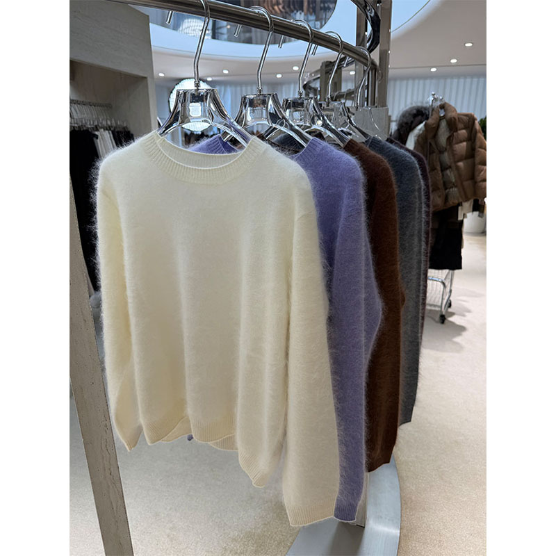 AS达哥~康赛妮100山羊绒高端无缝一体羊绒衫女拉毛针织套头毛衣女