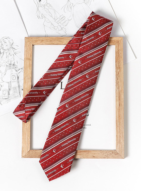 jk学院风红色日系领带女校服衬衫配饰校供感酒红条纹手打领带男dk