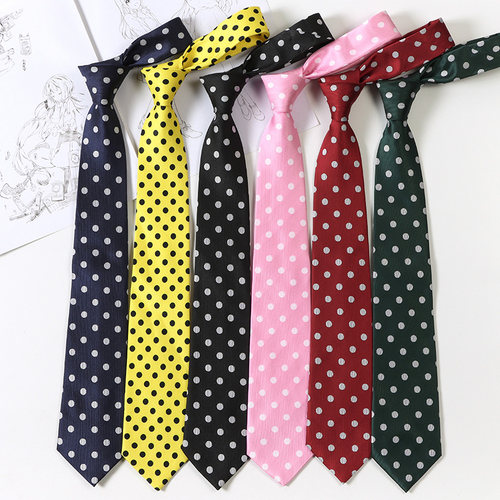 日系波点校供感领带百搭JK制服