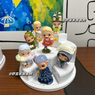 泡泡玛特Zsiga慢下来系列打闹的精灵手办盲盒收纳盒diy造景展示盒