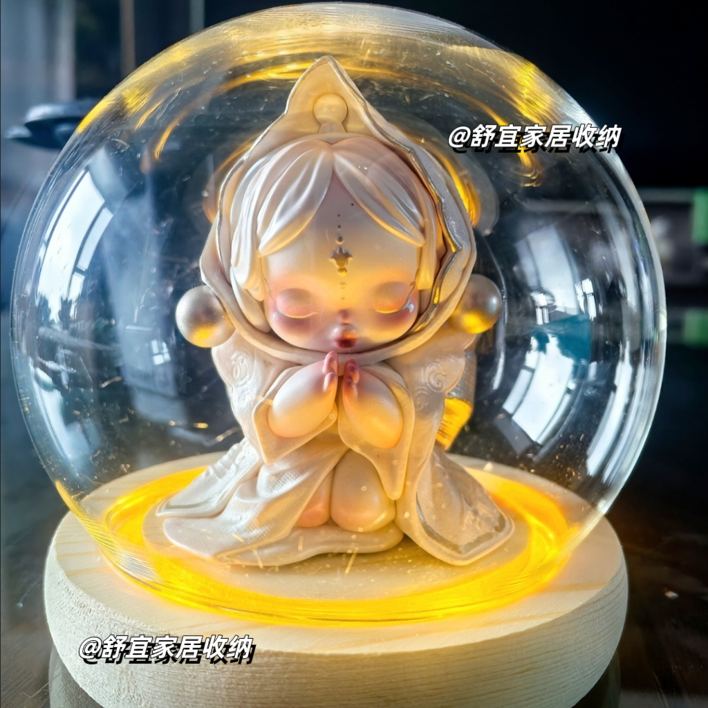 泡泡玛特sp餐桌系列餐巾的默守手办盲盒展示盒diy造景单人收纳盒