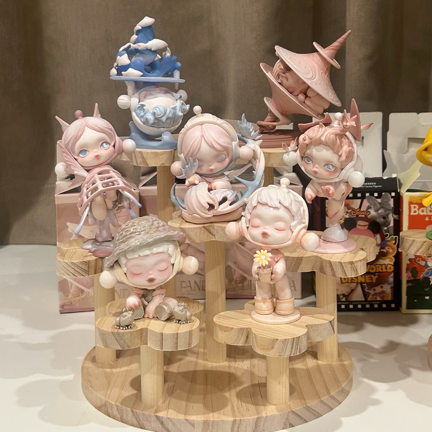 泡泡玛特SKULLPANDA进退之门手办SP盲盒收纳展示架固茧作成展示架