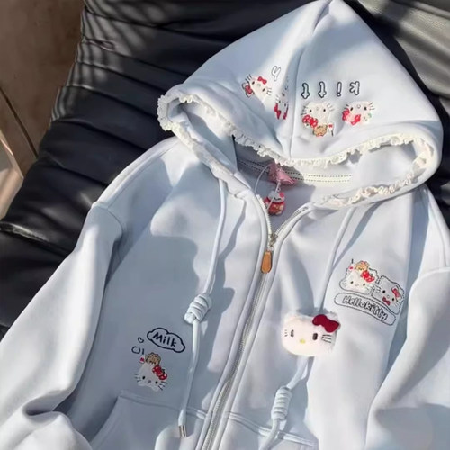甜美可爱Kitty连帽开衫卫衣女
