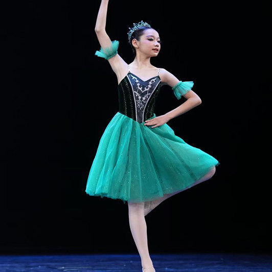 帕基塔女变奏绿宝石芭蕾舞裙演出tutu裙大人儿童定制比赛服