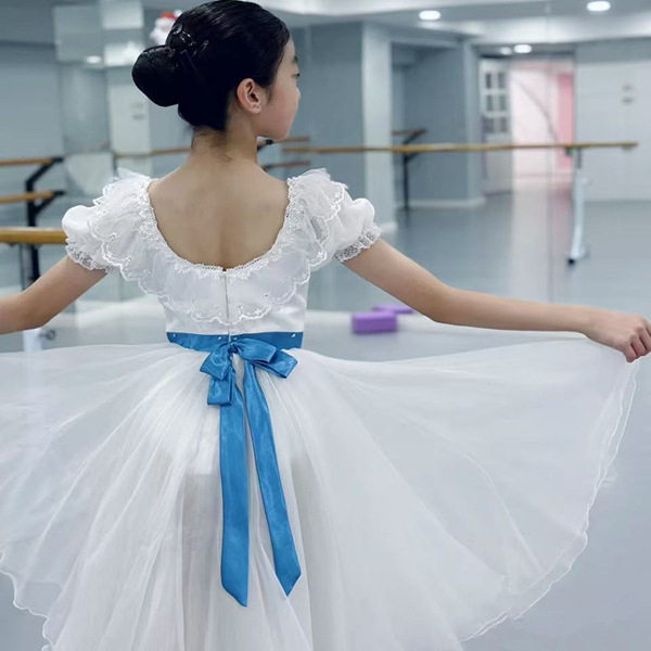 白色女童毕业的舞会克拉拉芭蕾舞长裙高档定制GDC比赛演出服纱裙