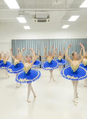 蓝色儿童芭蕾舞表演服TUTU裙舞蹈纱裙女童天鹅湖芭蕾舞裙演出服