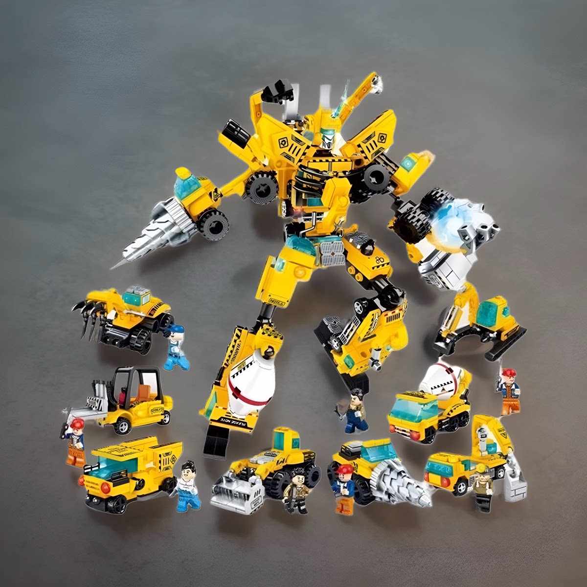 中国积木工程机甲钢铁合体机器人曙光守护者儿童益智拼插玩具高达
