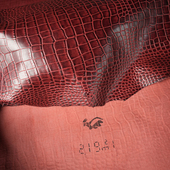 小香家Conceria鲁迪酒红色鳄鱼纹1.2MM手工diy头层牛皮真皮料