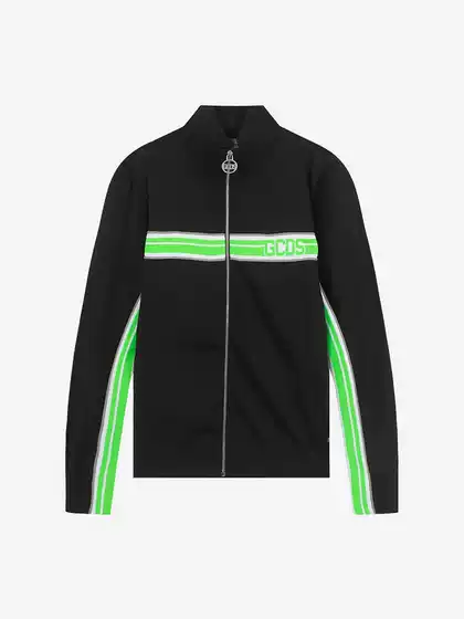 In-Stock Gcds Autumn and Winter New Striped Logo Stand Collar Short Zipper Sports Casual Men's Knit Jacket