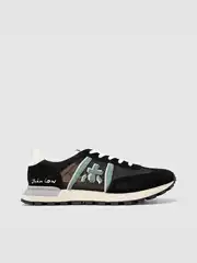In Stock Graziano Mazza New Leather Patchwork Lace-Up Round-Toe Fashion Men's Shoes Sports Casual Shoes Sneakers