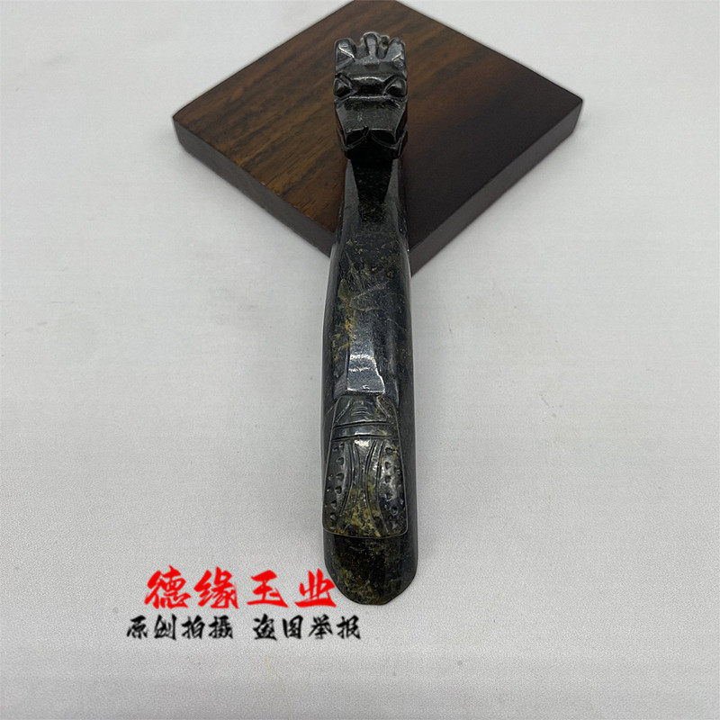 岫玉水墨古风汉服腰佩摄影道具钩望子成龙挂钩带钩龙头挂饰腰带钩