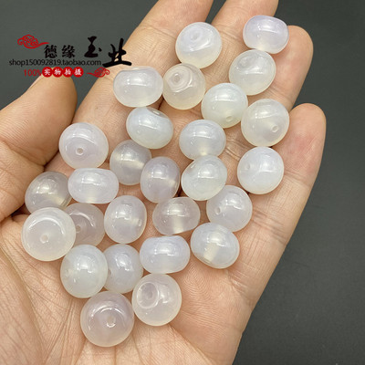 水晶玛瑙算盘珠子吊坠挂件老型珠白玉髓散珠散件桶珠鼎珠手串项链