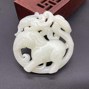 岫玉镂空吉祥如意吊坠挂件仿古玉佩招财貔貅大象汉服腰佩配饰把件