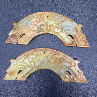 岫玉仿古玉璜玉衡玉璧双龙吊坠挂件古风玉佩云纹腰佩复古项链玉坠