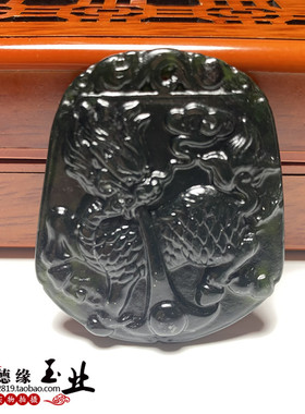 墨绿玉麒麟玉佩吊坠挂件颈饰项链男女款玉坠车挂DIY汉服腰佩腰饰