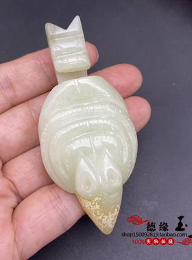 岫玉红山文化仿古龙龙带钩吊坠挂件汉服腰佩禁步古装拍摄道具饰品