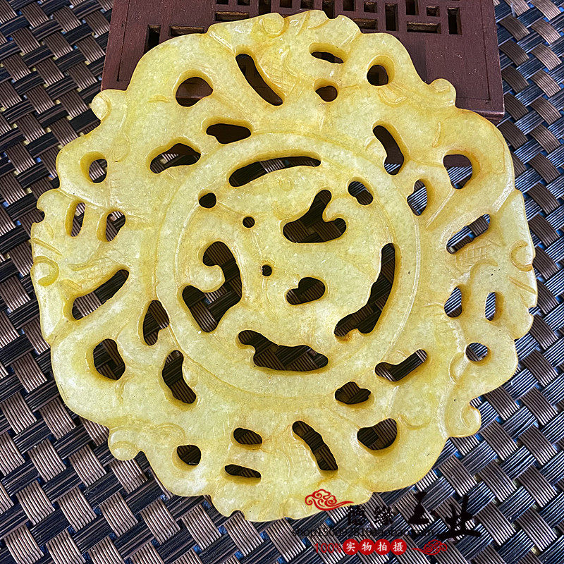 古玩玉器雪花玉镂空仿古龙吊坠挂件 玉佩 玉璧 摆件 古装拍摄道具