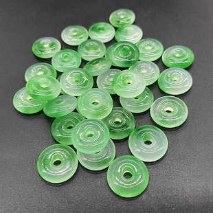 冰种飘绿花平安扣吊坠佛珠古风项链手链耳坠汉服头饰DIY配饰配件