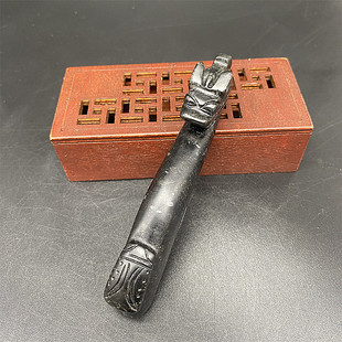 古玩玉器岫玉龙头玉带钩古风汉服腰佩玉佩腰挂钩手把件摆件配饰品