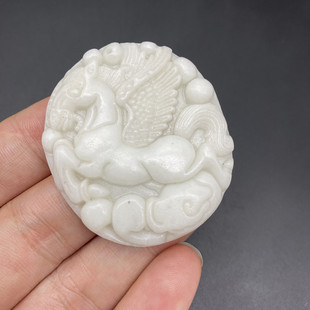 蓝田玉天马行空吊坠挂件生肖马项链玉坠衣坠古风汉服腰佩禁步宫绦