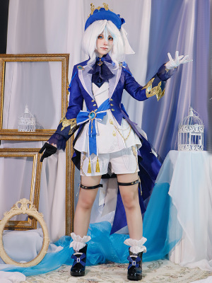 三分喵屋原神cos服枫丹水神芙卡洛斯cosplay服芙宁娜c服暗纹假发