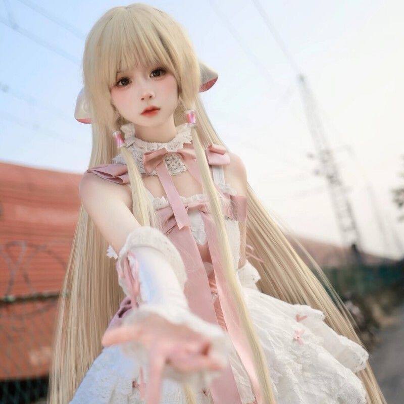 小叽cos服假毛日系Lolita萝莉长款直发人形电脑天使心女仆装全套