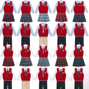班校制服男女情侣英伦学院小初高大学毕业表演合唱证件照背心套装