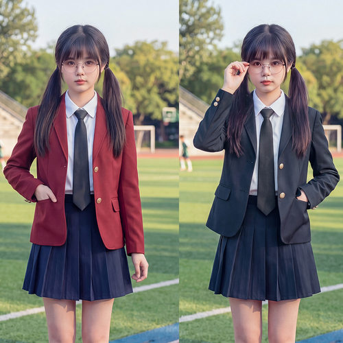 高校JK制服女春秋季学院风西装外套小个子女装高级感宽松气质上衣