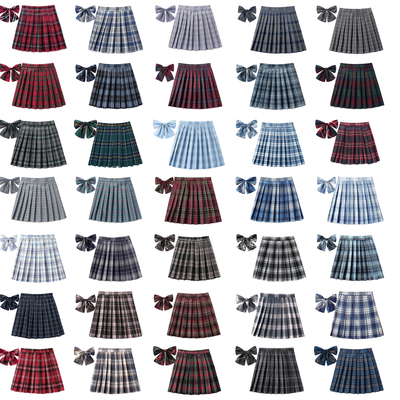 43CM裙长厂家直营现货制服百褶半身百搭校供学院演出班校服格子裙