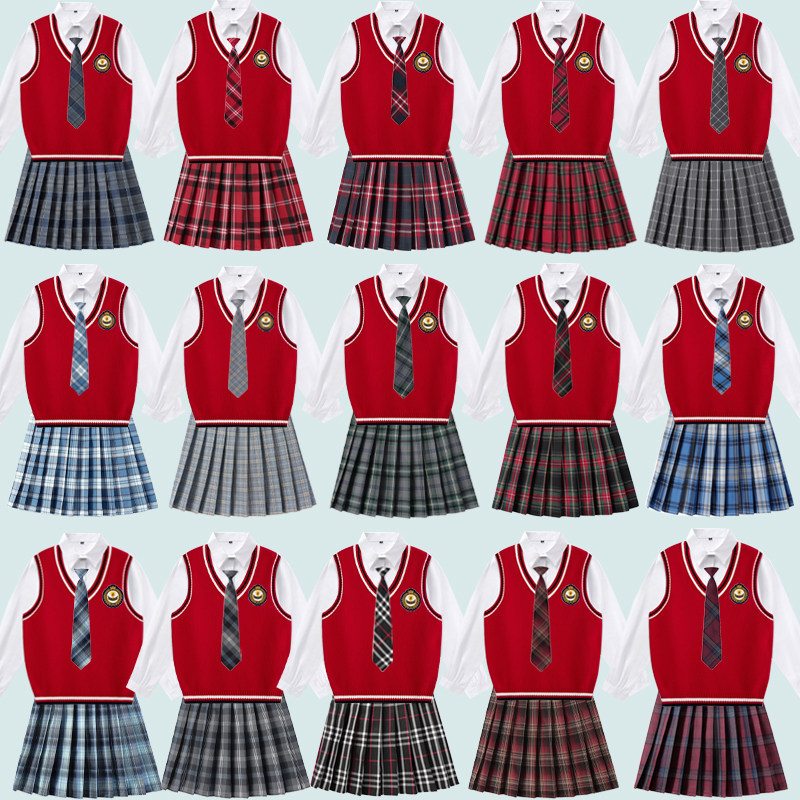 女长袖校服班服套装英伦学院风