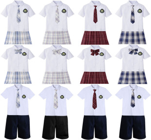 班校服制服JK套装小初高大学生英伦学院风男女夏装短袖情侣亲子装