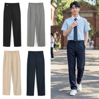 现货班服校服DK深蓝色黑色深灰色浅灰卡其杏色纯色工作制服男西裤