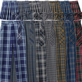 表演裤 休闲裤 小脚直筒裤 男女格子裤 长裤 班服裤 蓝色格裤 新款 灰格裤