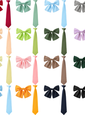 免打懒人JK情侣制服学院动漫纯色韩版休闲学生毕业百搭dk领带领结