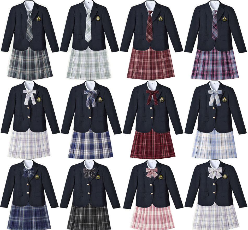 定做微章班微JK调节裙西装大合唱学生小中大制服英伦班校服套装