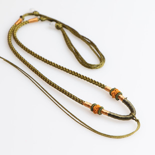 手工编织银男女调节款玉佛吊坠锁骨挂绳天然翡翠玉和田玉吊坠挂绳