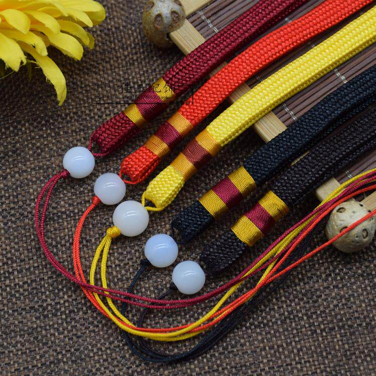 白玻璃珠璎珞线把件绳手把件绳翡翠挂件钥匙扣绳包包挂绳粗款