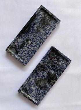 奢石梦幻蓝宝小号长方形托盘摆件ins风家居饰品现代原石