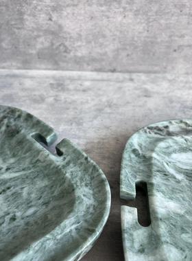 天然云中翡翠香格里拉翡翠大理石托盘摆件饰品奢石设计师定制