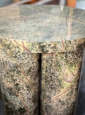 雨林绿大理石轻奢高级感天然奢石异形边几设计师款客厅定制